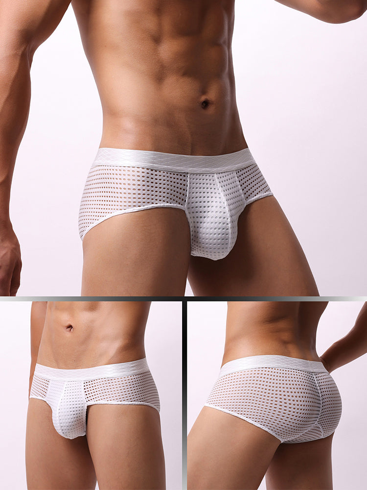 3 Pack Men's Quick-Dry Mesh Low-Rise Briefs | dmunderwear detail image 18