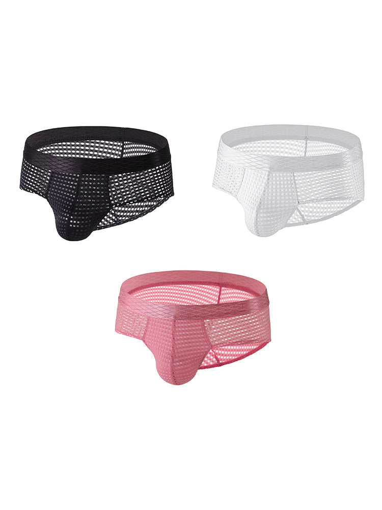 3 Pack Men's Quick-Dry Mesh Low-Rise Briefs | dmunderwear detail image 2