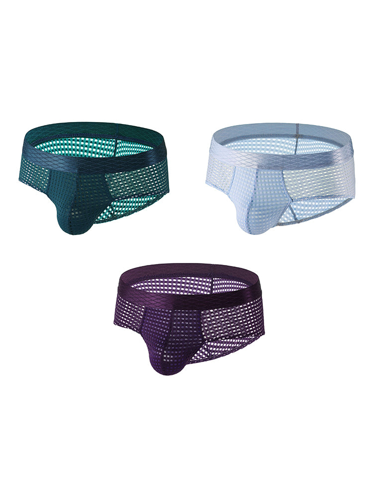 3 Pack Men's Quick-Dry Mesh Low-Rise Briefs | dmunderwear detail image 7