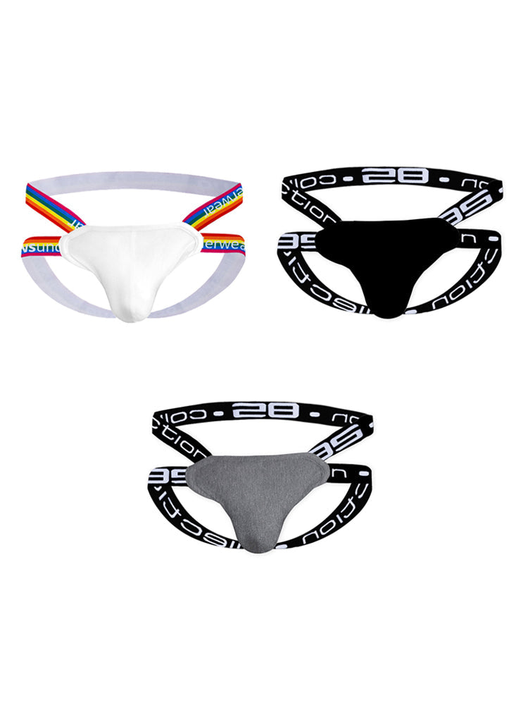 3-pack Men's Rainbow Cotton Thong | dmunderwear detail image 13