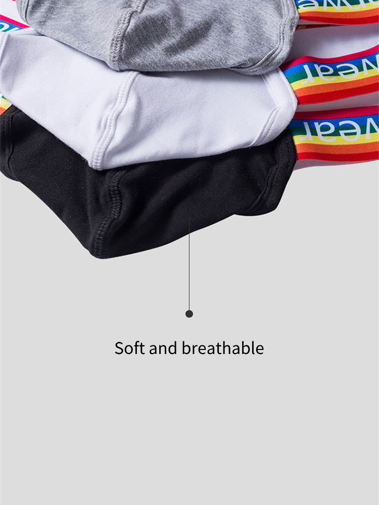 3-pack Men's Rainbow Cotton Thong | dmunderwear detail image 4