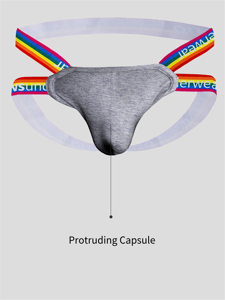 3-pack Men's Rainbow Cotton Thong | dmunderwear detail image 5