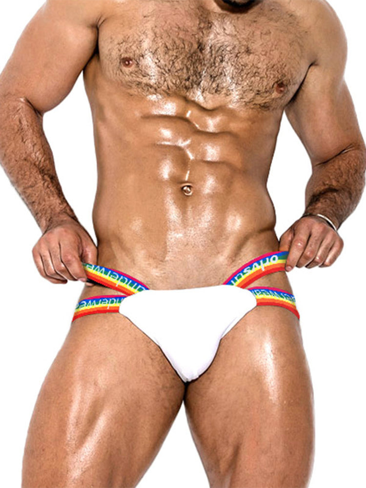 3-pack Men's Rainbow Cotton Thong | dmunderwear detail image 7
