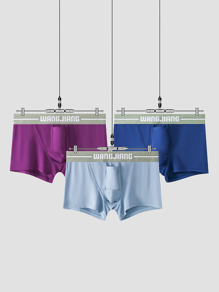 3 Pack Men's Reinforced Pouch Breathable Seamless Comfort Trunks | dmunderwear detail image 10