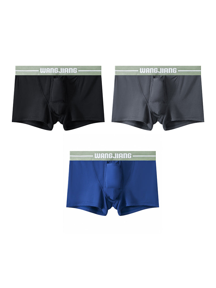 3 Pack Men's Reinforced Pouch Breathable Seamless Comfort Trunks | dmunderwear detail image 12