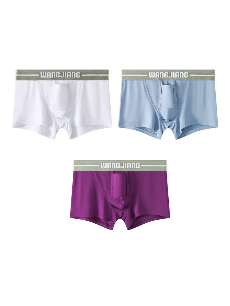 3 Pack Men's Reinforced Pouch Breathable Seamless Comfort Trunks | dmunderwear detail image 17