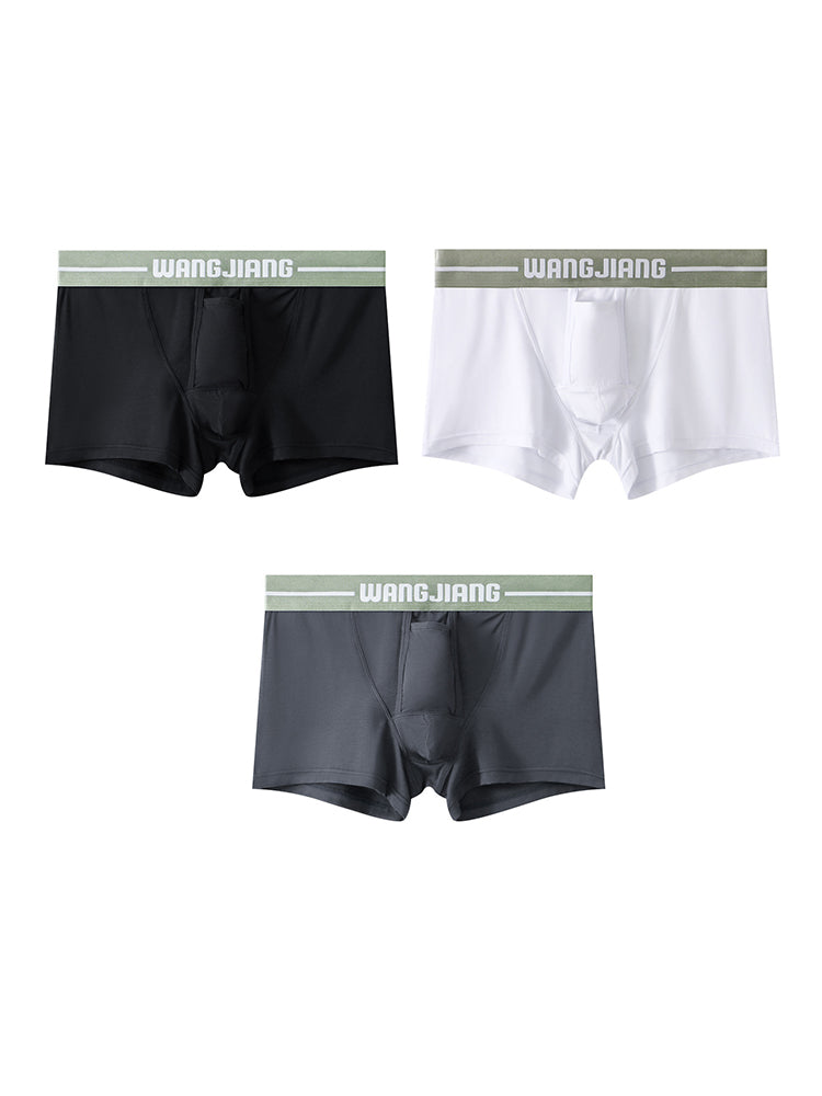 3 Pack Men's Reinforced Pouch Breathable Seamless Comfort Trunks | dmunderwear detail image 2
