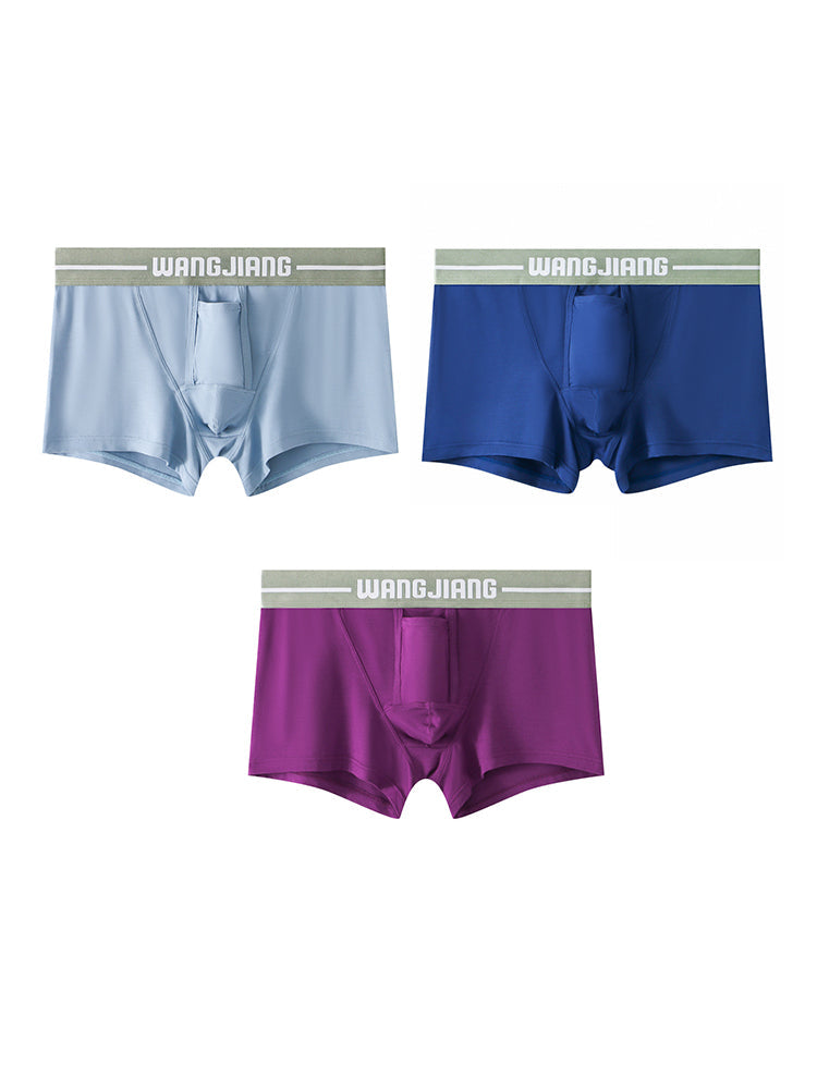 3 Pack Men's Reinforced Pouch Breathable Seamless Comfort Trunks | dmunderwear detail image 7