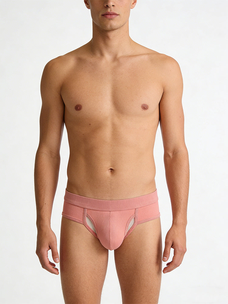 3 Pack Men's Ribbed Sexy & Supportive Separate U-Pouch Briefs | dmunderwear
