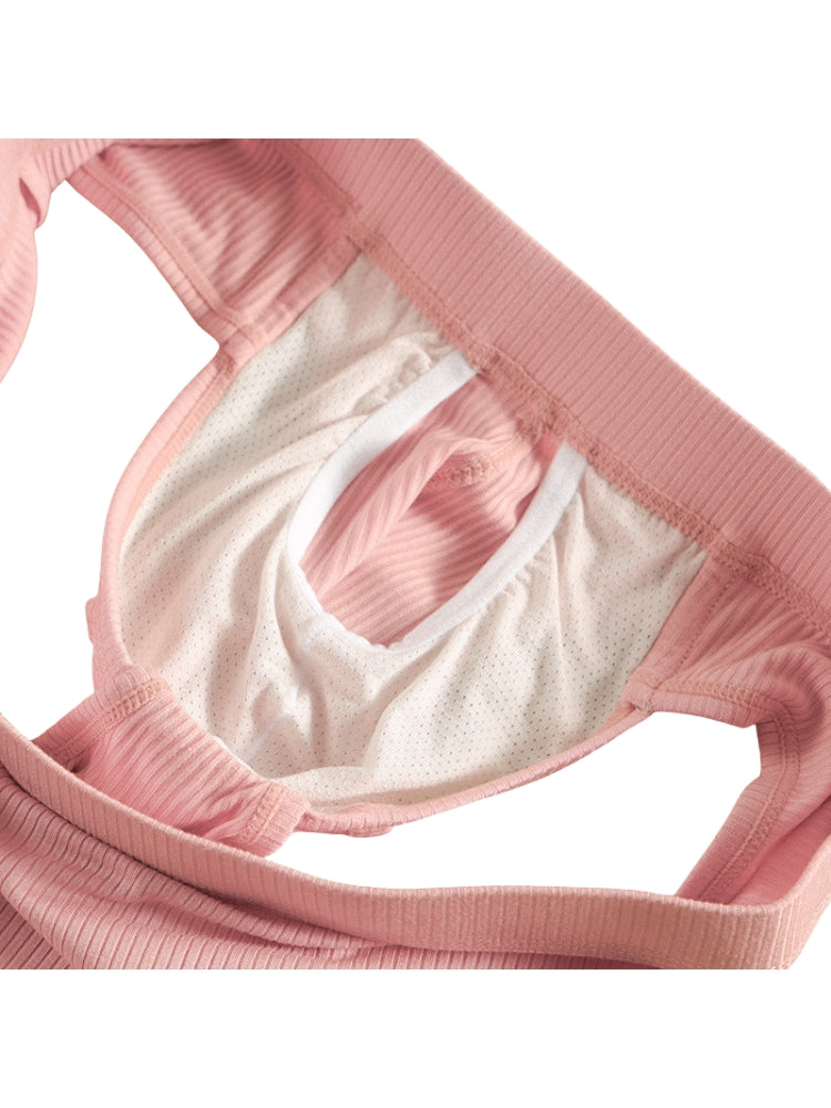 3 Pack Men's Ribbed Sexy & Supportive Separate U-Pouch Briefs | dmunderwear detail image 11
