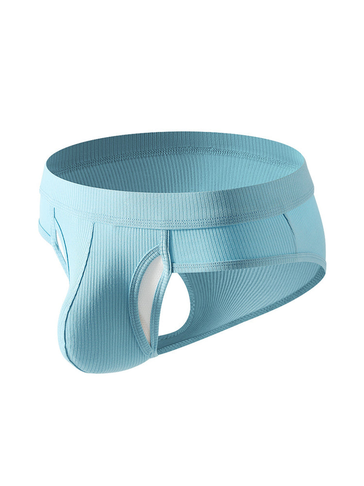 3 Pack Men's Ribbed Sexy & Supportive Separate U-Pouch Briefs | dmunderwear detail image 18
