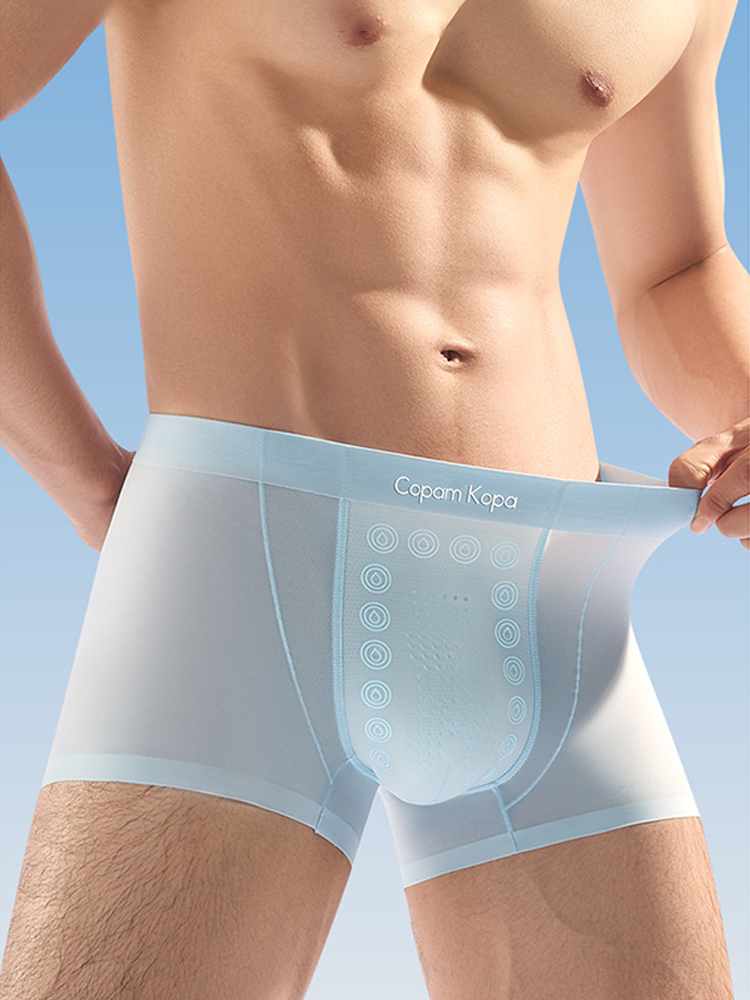 3 Pack Men's Seamless Breathable Mid-Rise Antibacterial Crotch Trunks | dmunderwear detail image 13