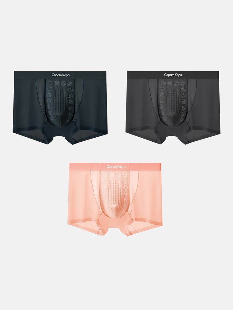 3 Pack Men's Seamless Breathable Mid-Rise Antibacterial Crotch Trunks | dmunderwear detail image 14