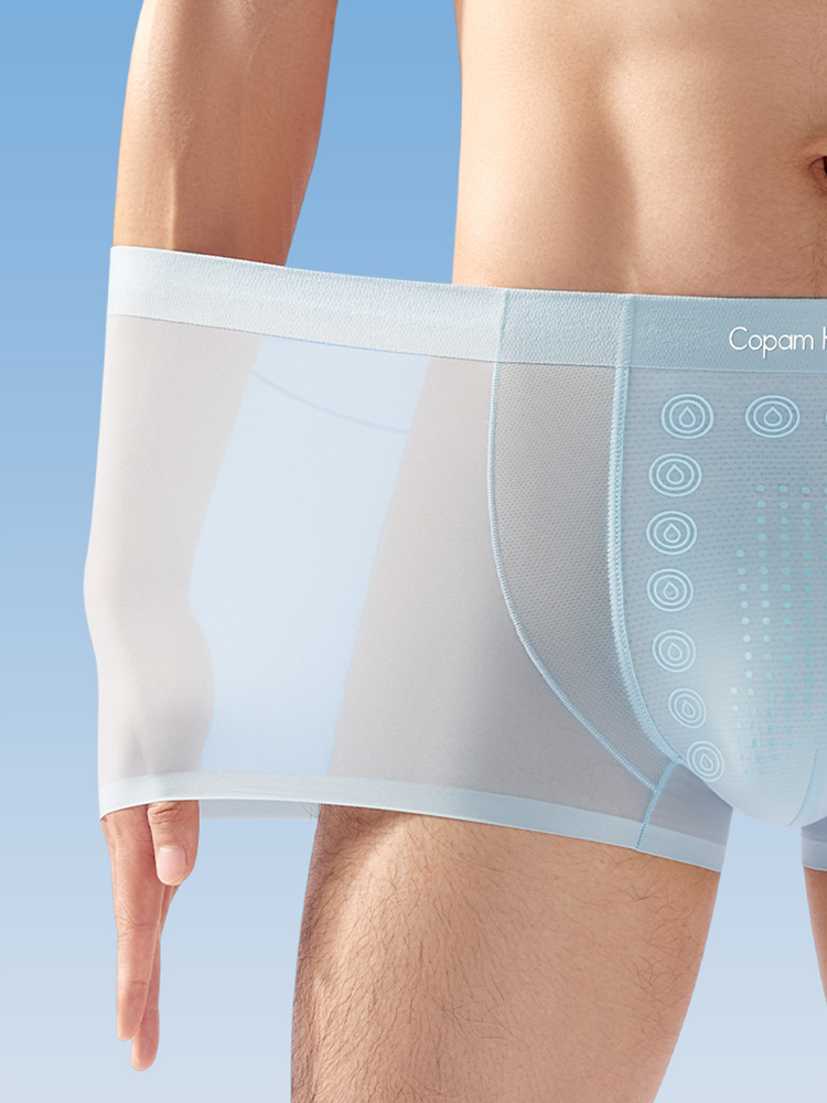 3 Pack Men's Seamless Breathable Mid-Rise Antibacterial Crotch Trunks | dmunderwear detail image 15