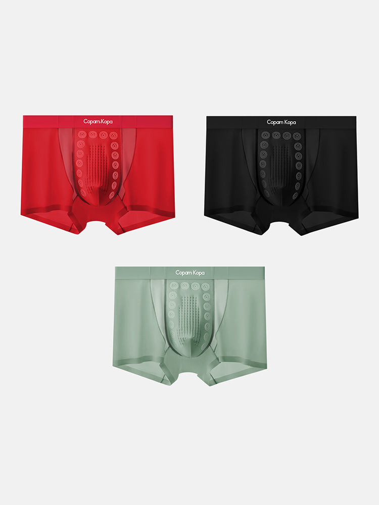 3 Pack Men's Seamless Breathable Mid-Rise Antibacterial Crotch Trunks | dmunderwear detail image 20