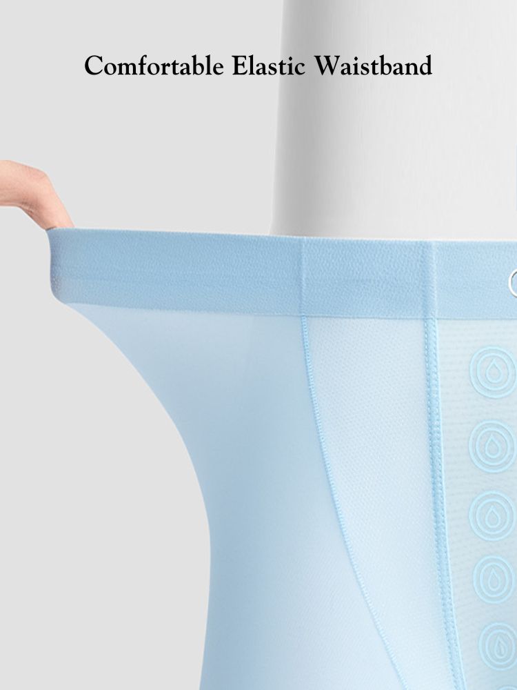 3 Pack Men's Seamless Breathable Mid-Rise Antibacterial Crotch Trunks | dmunderwear detail image 5