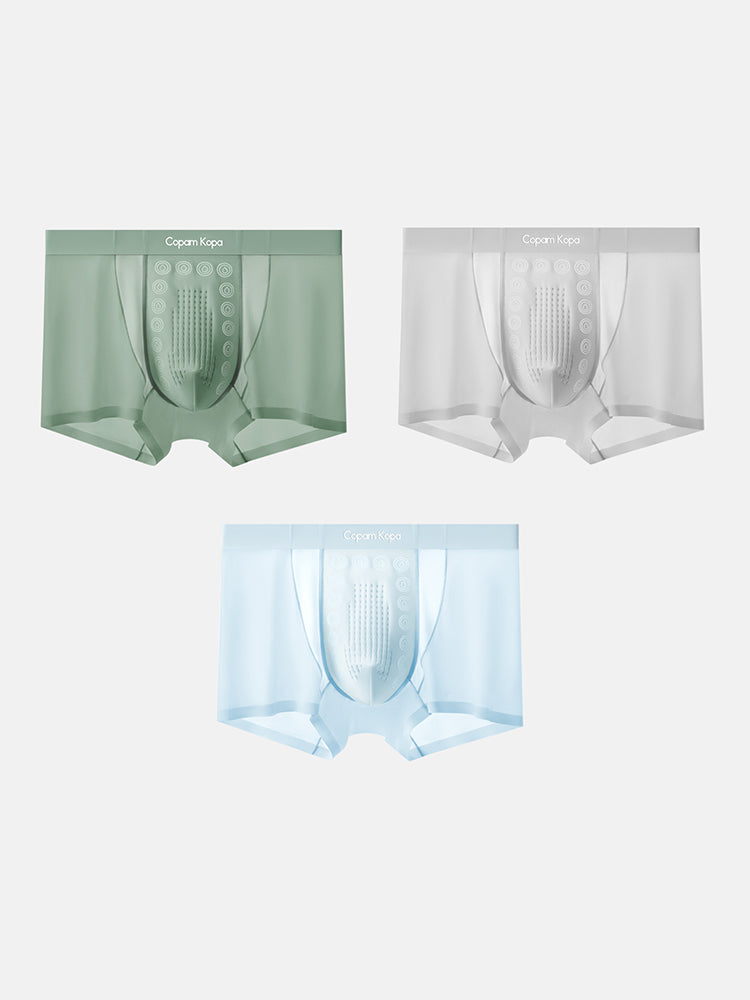 3 Pack Men's Seamless Breathable Mid-Rise Antibacterial Crotch Trunks | dmunderwear detail image 8