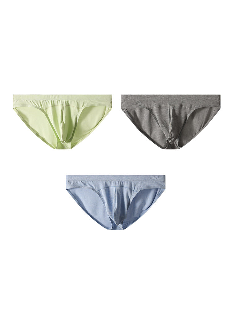 3 Pack Men's Seamless Comfort Jacquard Soft Touch Cooling Briefs | dmunderwear detail image 16