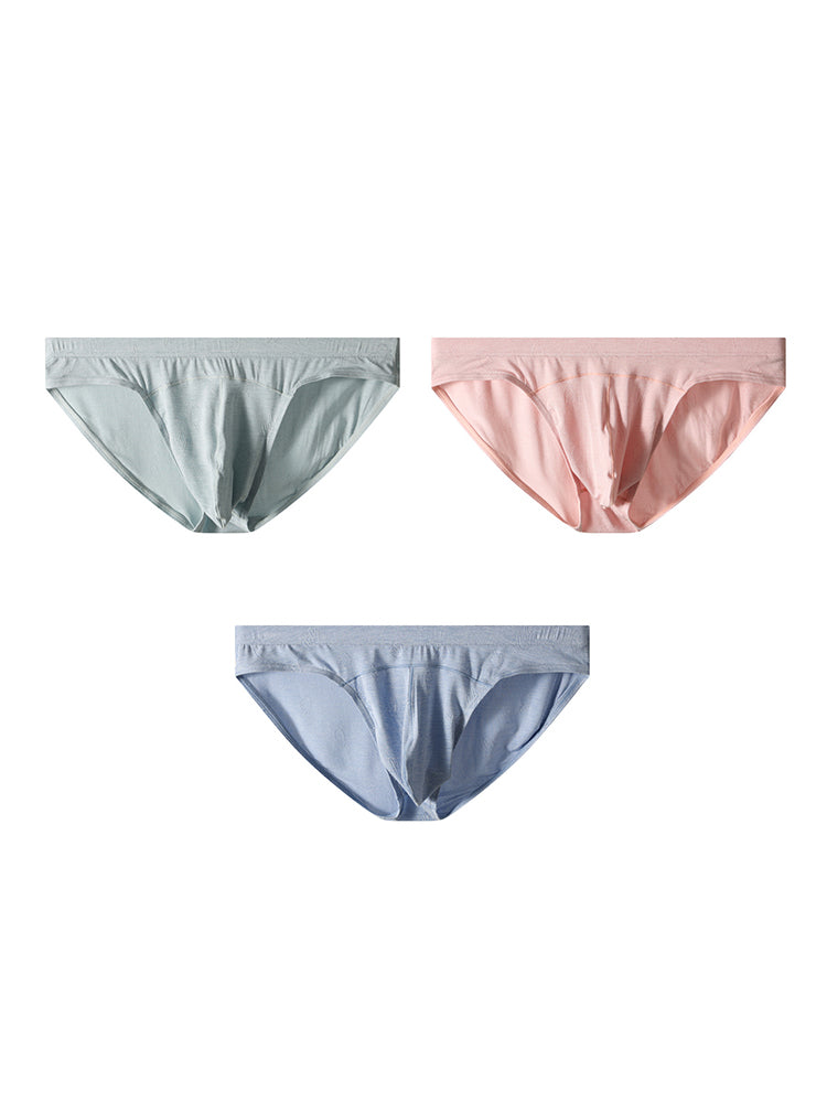3 Pack Men's Seamless Comfort Jacquard Soft Touch Cooling Briefs | dmunderwear detail image 17
