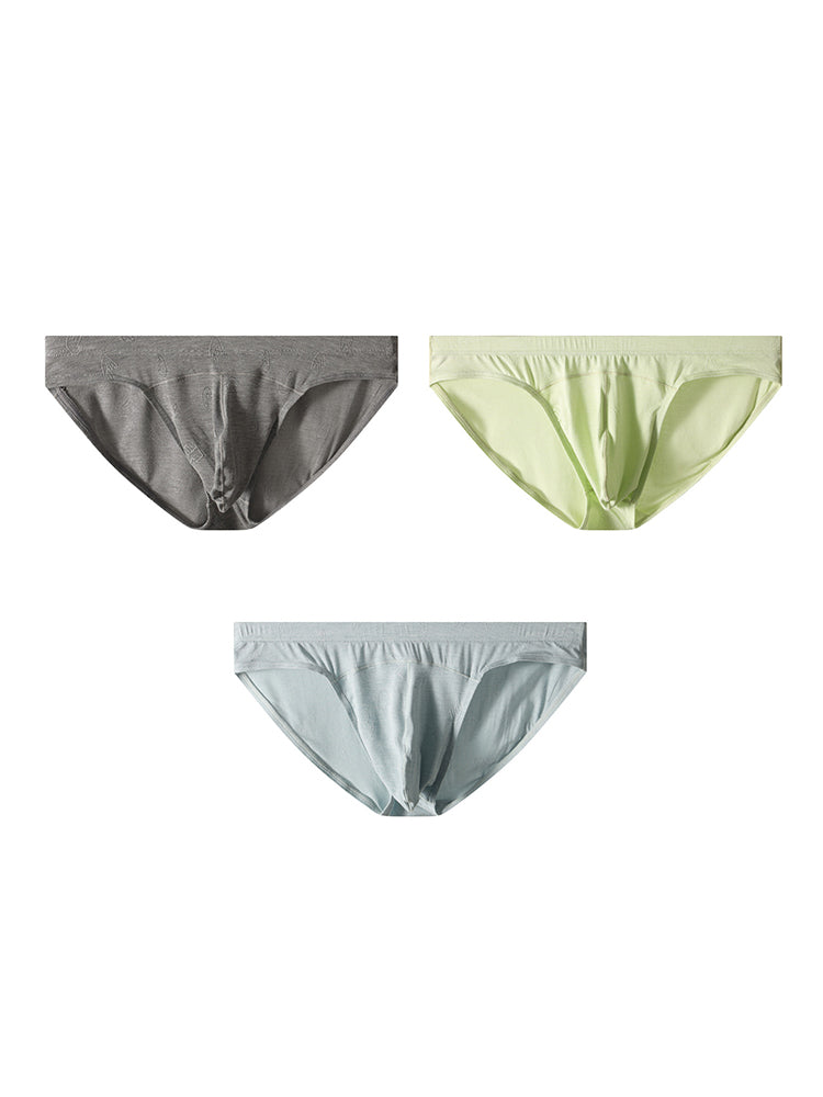 3 Pack Men's Seamless Comfort Jacquard Soft Touch Cooling Briefs | dmunderwear detail image 2