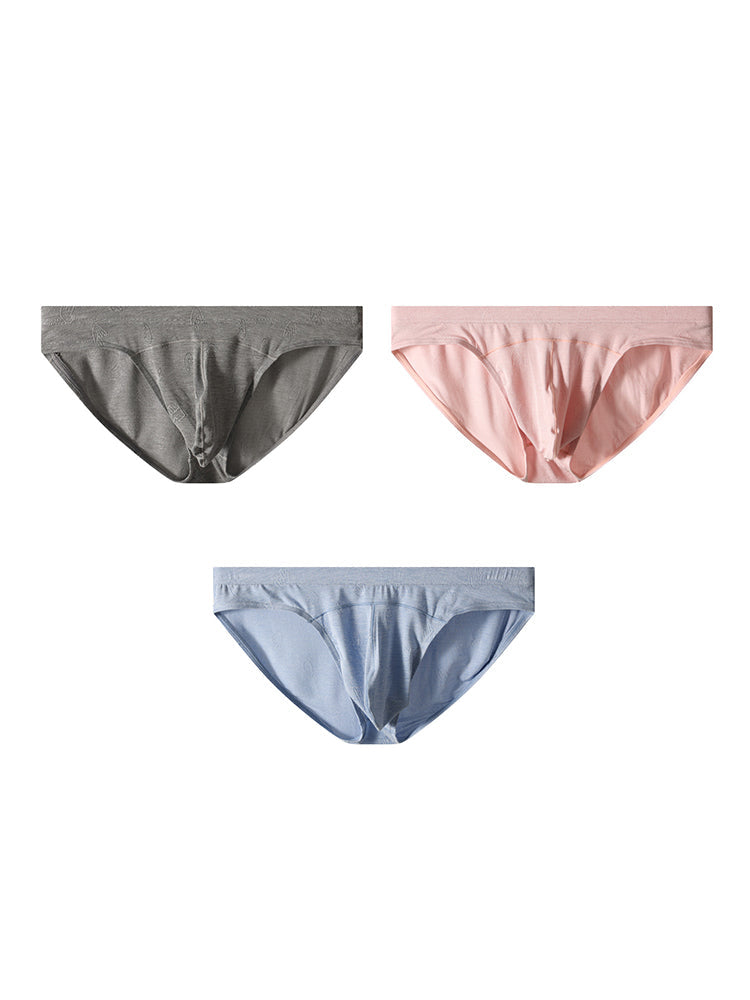 3 Pack Men's Seamless Comfort Jacquard Soft Touch Cooling Briefs | dmunderwear detail image 7