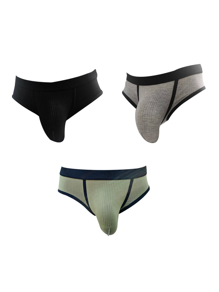3 Pack Men's Seamless Comfort Large Supportive Pouch Sexy Low-Rise Briefs | dmunderwear detail image 14