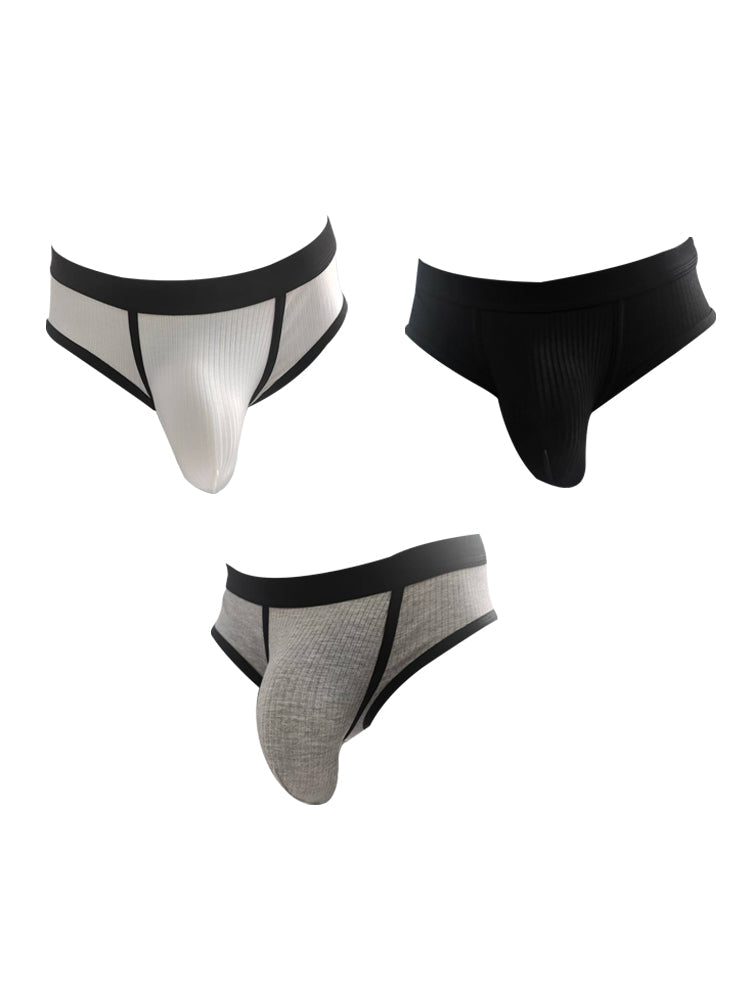 3 Pack Men's Seamless Comfort Large Supportive Pouch Sexy Low-Rise Briefs | dmunderwear detail image 2
