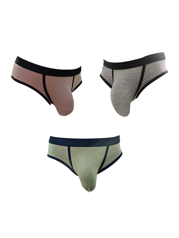 3 Pack Men's Seamless Comfort Large Supportive Pouch Sexy Low-Rise Briefs | dmunderwear detail image 20