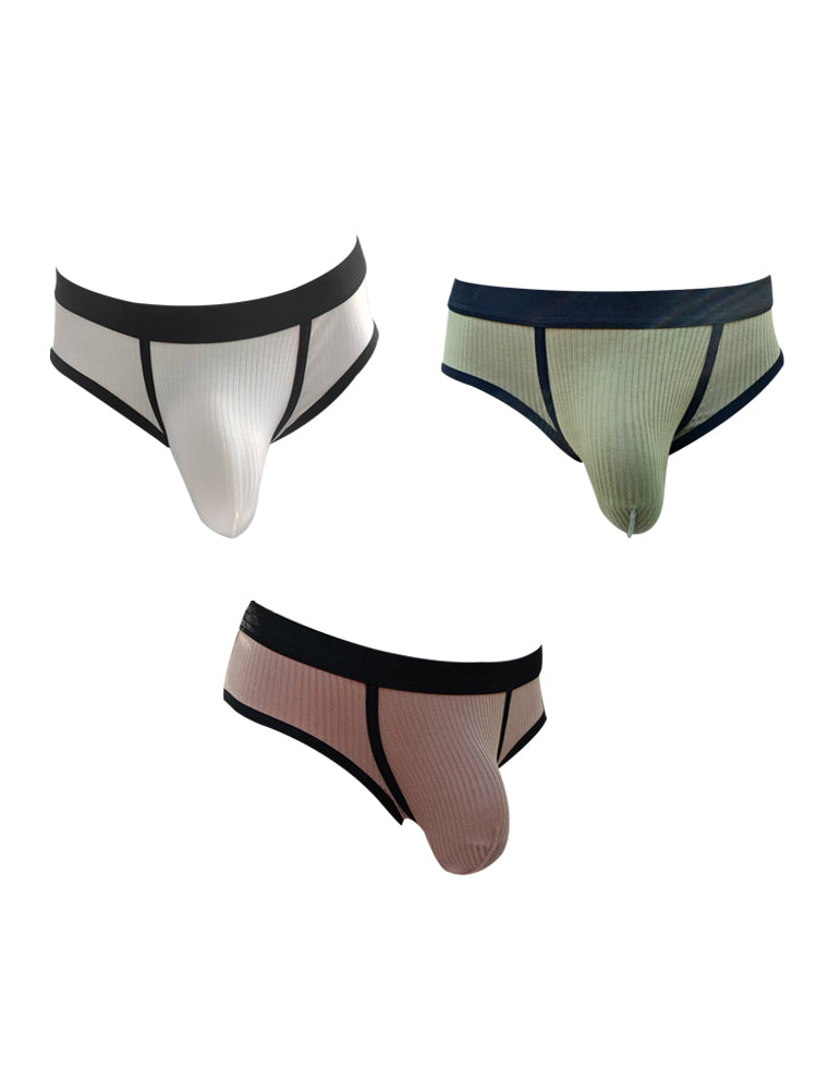 3 Pack Men's Seamless Comfort Large Supportive Pouch Sexy Low-Rise Briefs | dmunderwear detail image 8