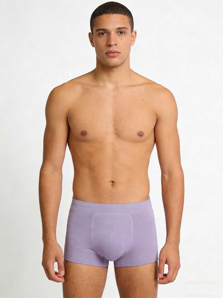 3 Pack Men's Seamless Comfort Solid Color 3D Pouch & Breathable Trunks | dmunderwear