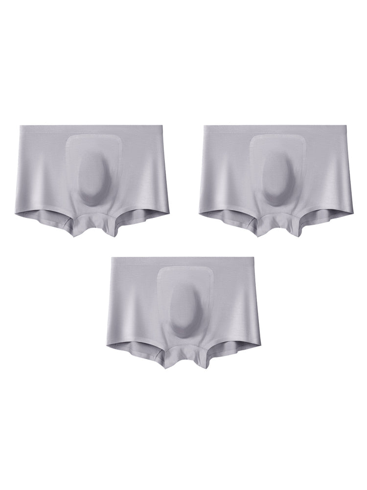 3 Pack Men's Seamless Comfort Solid Color 3D Pouch & Breathable Trunks | dmunderwear detail image 14