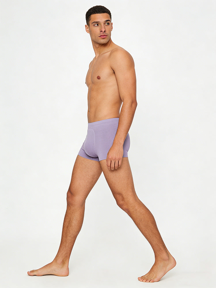3 Pack Men's Seamless Comfort Solid Color 3D Pouch & Breathable Trunks | dmunderwear detail image 4