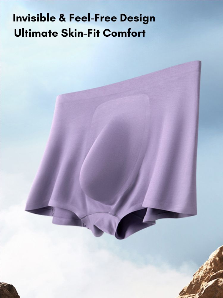 3 Pack Men's Seamless Comfort Solid Color 3D Pouch & Breathable Trunks | dmunderwear detail image 6