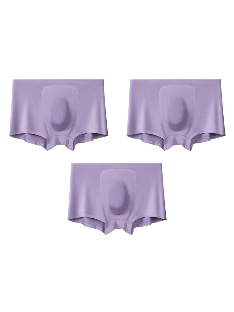 3 Pack Men's Seamless Comfort Solid Color 3D Pouch & Breathable Trunks | dmunderwear detail image 8