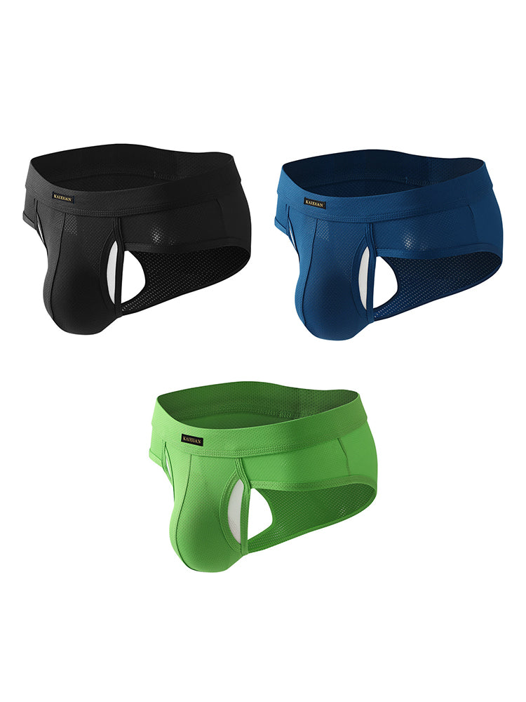 3 Pack Men's Seamless Comfort Sporty Cut Stretch Fit Briefs | dmunderwear detail image 20