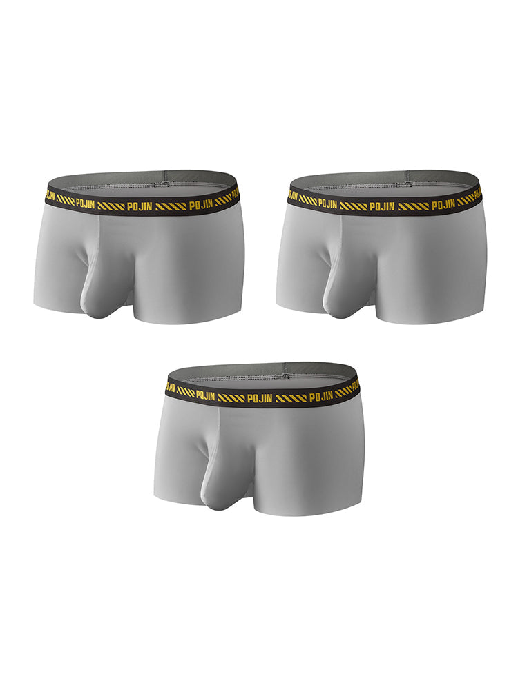 3 Pack Men's Seamless Ice Silk U-Pouch Low Waist Sexy Breathable Trunks | dmunderwear detail image 17