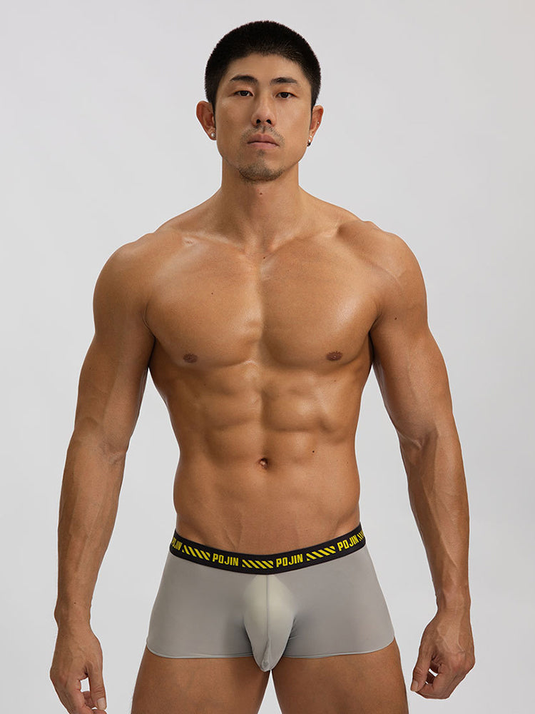 3 Pack Men's Seamless Ice Silk U-Pouch Low Waist Sexy Breathable Trunks | dmunderwear detail image 3