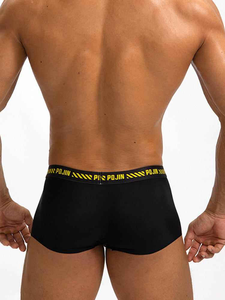 3 Pack Men's Seamless Ice Silk U-Pouch Low Waist Sexy Breathable Trunks | dmunderwear detail image 9