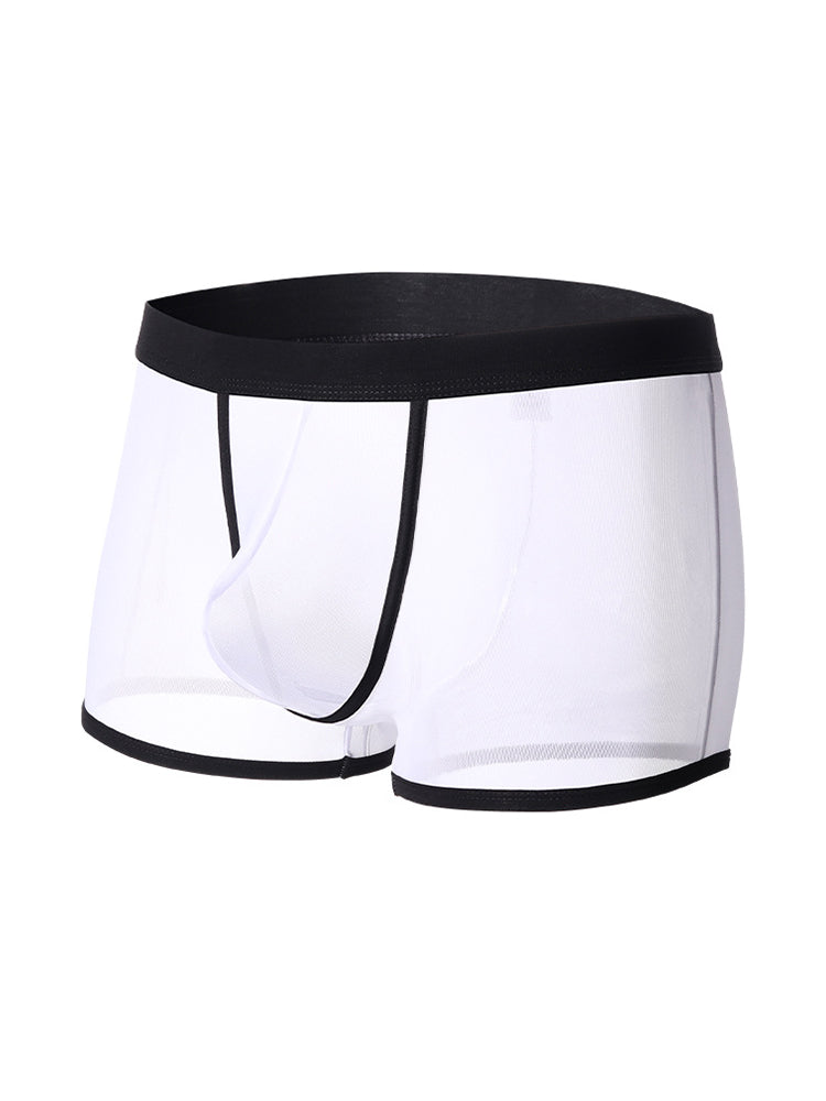 3 Pack Men's Semi-Sheer High-Stretch Skin-Friendly Mesh Breathable Trunks | dmunderwear detail image 16