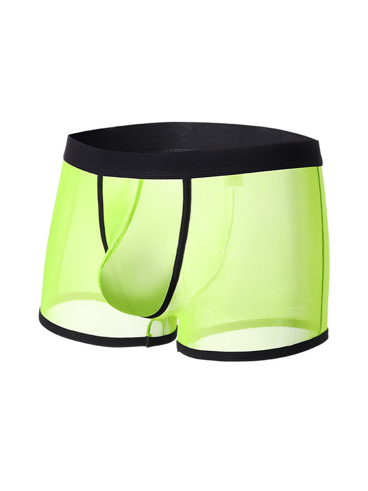 3 Pack Men's Semi-Sheer High-Stretch Skin-Friendly Mesh Breathable Trunks | dmunderwear detail image 20