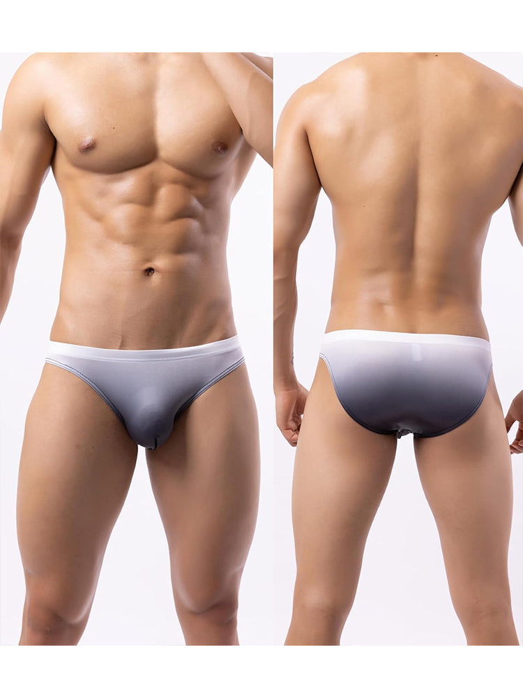 3 Pack Men's Sensual Silk-Like Loose Gradient Color Bikini | dmunderwear detail image 18