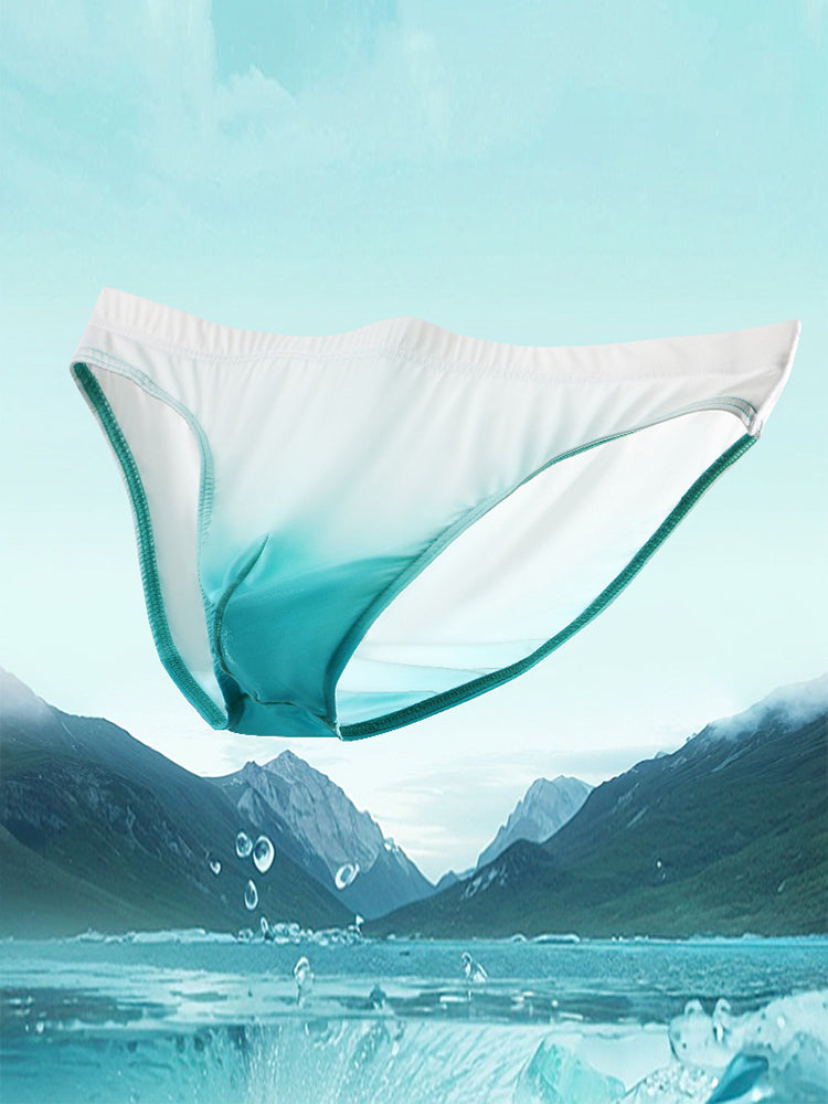 3 Pack Men's Sensual Silk-Like Loose Gradient Color Bikini | dmunderwear detail image 6
