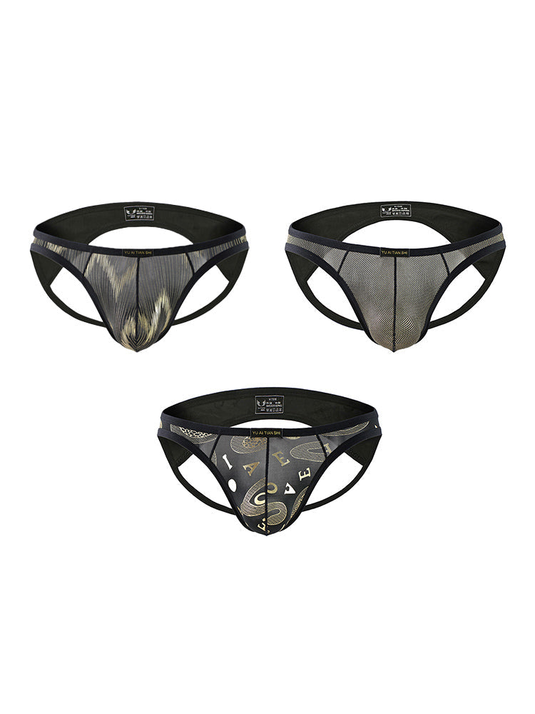 3 Pack Men's Sexy Breathable Odor-Control Snug Fit Low-Rise Jockstrap | dmunderwear detail image 12