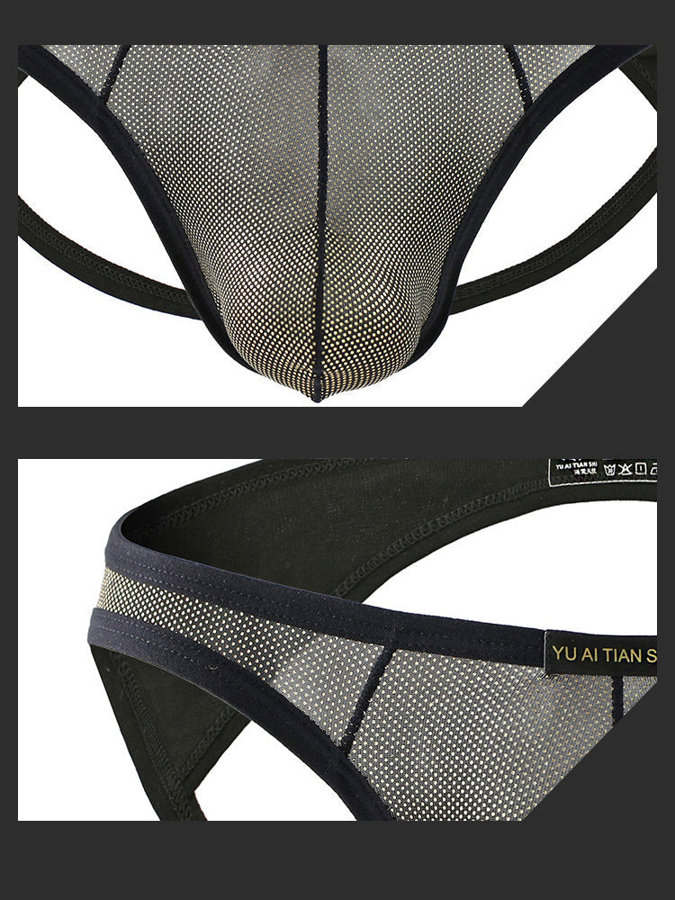3 Pack Men's Sexy Breathable Odor-Control Snug Fit Low-Rise Jockstrap | dmunderwear detail image 4