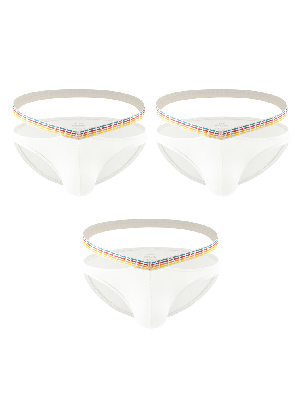 3 Pack Men's Sexy Color-Block Hollow Out Underwear Bikini | dmunderwear detail image 14
