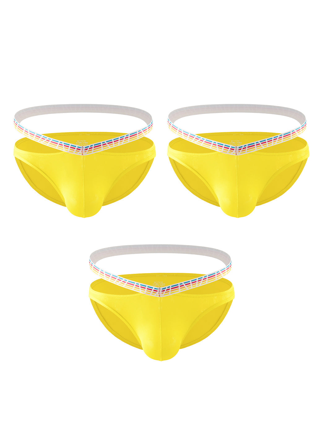 3 Pack Men's Sexy Color-Block Hollow Out Underwear Bikini | dmunderwear detail image 16