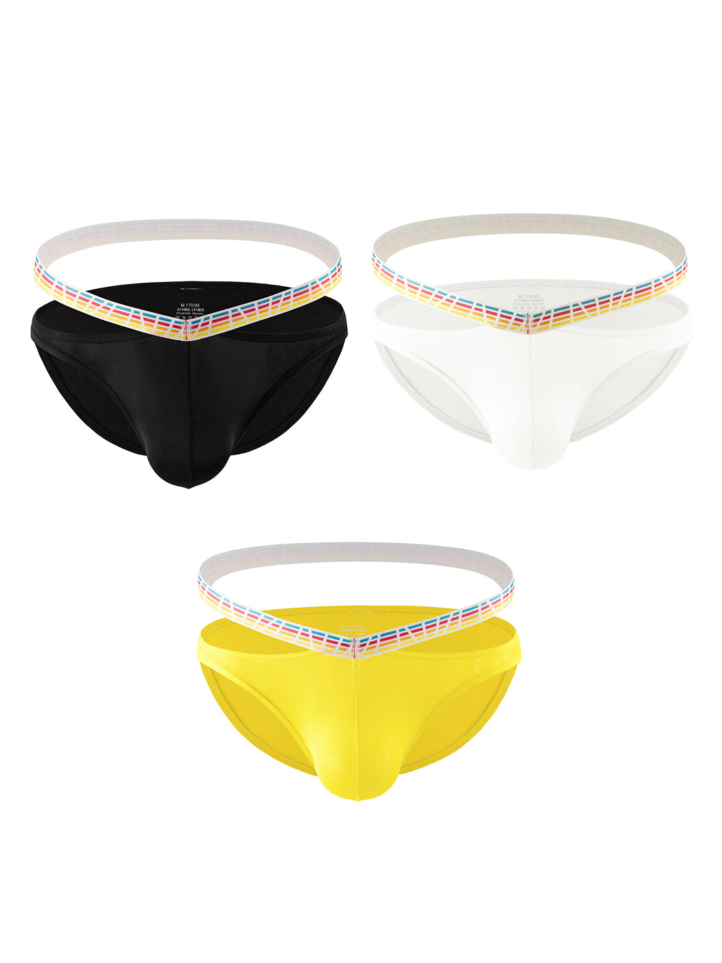 3 Pack Men's Sexy Color-Block Hollow Out Underwear Bikini | dmunderwear variant image