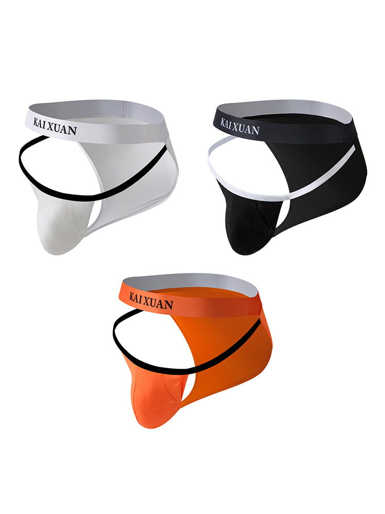 3 Pack Men's Sexy High-Cut 3D U-Pouch & Breathable Bikini | dmunderwear detail image 2
