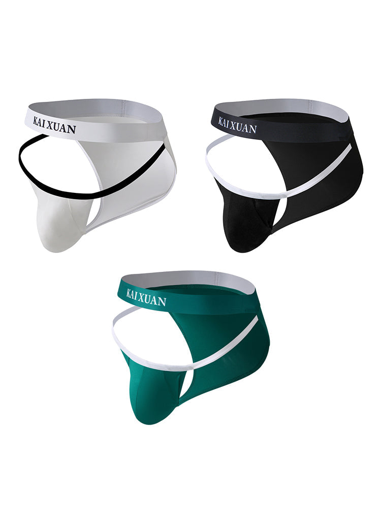 3 Pack Men's Sexy High-Cut 3D U-Pouch & Breathable Bikini | dmunderwear detail image 7
