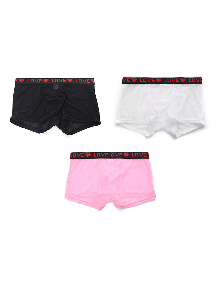 3 Pack Men's Sexy Lace Breathable Comfortable Durable Stretch Silky Touch Trunks | dmunderwear detail image 2